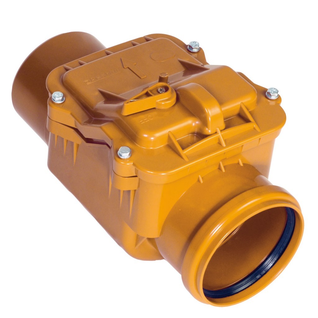 Обратный клапан полипропиленовый для канализации d110 наруж.