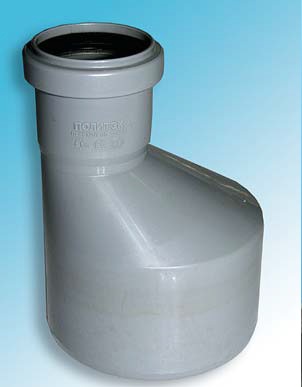 Переход полипропиленовый для канализации эксцентрический d110х50 (бутылочный) (40)