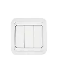 Выключатель 3-клавишный MAKEL Мимоза 12091 белый/белый