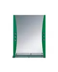 HB673 Зеркало с зелеными боками и полкой 800*600