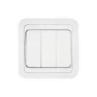 Выключатель 3-клавишный MAKEL Мимоза 12091 белый/белый