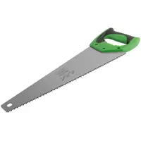 Ножовка по дереву, крупный каленый зуб 5 TPI, 2D заточка, пластиковая прорезиненная ручка 450 мм