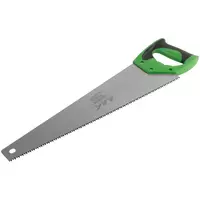 Ножовка по дереву, крупный каленый зуб 5 TPI, 2D заточка, пластиковая прорезиненная ручка 500 мм