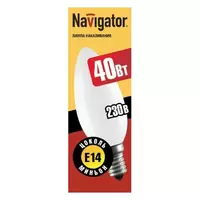 Лампа накаливания Navigator 94 308 NI-B-40-230-Е14-FR матовая "свеча"