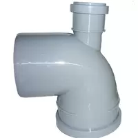 Отвод полипропиленовый для канализации d110х90 с выходом 50 (фронтальный(тыл)) (35)